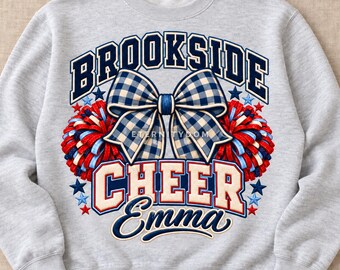 Custom Cheer PNG, Personalized Team Name and Colors, Cheerleader Mom Coach Shirt Design