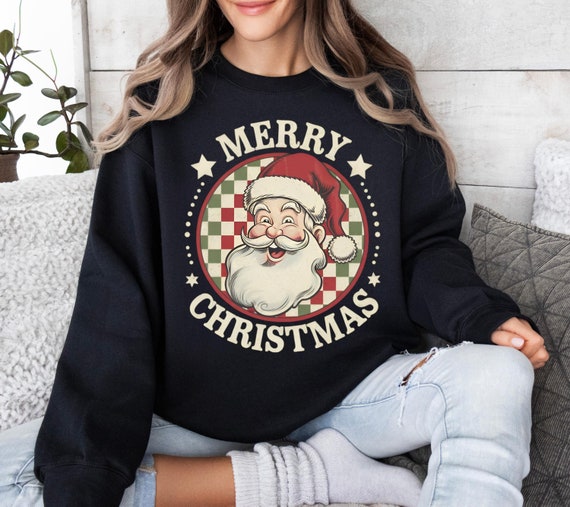 Retro Santa PNG, Vintage Merry Christmas Santa Claus Portrait, Holiday Shirt Sublimation, Digital Download