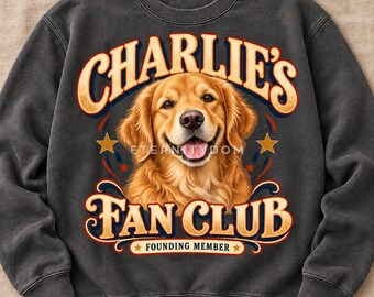 Custom Pet Portrait PNG, Personalized Photo and Name Fan Club, Dog Cat Shirt Design