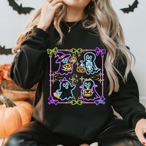 Coquette Halloween Neon Png, Halloween Ghost Neon png, Halloween Mama Png, Spooky Season Png, Social Club Png, Girly Coquette Bow Png