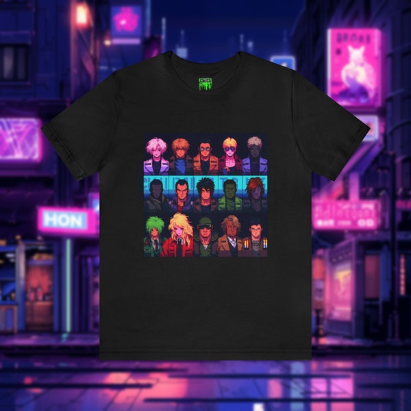 Vaporwave - Snatcher - Neon City Cyberpunk Pixel Art Chinatown - Blade Runner - Short Sleeve Tee