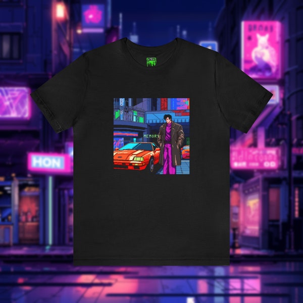 Vaporwave - Snatcher - Neon City Cyberpunk Pixel Art Cars Chinatown - Blade Runner - Short Sleeve Tee