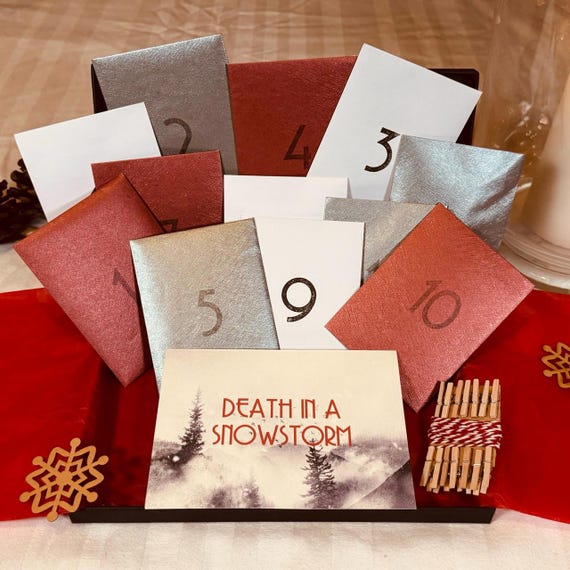 PRE-ORDER | Murder Mystery Advent Calendar or Christmas Game: Death in a Snowstorm. Advent Calendar for adults, escape room