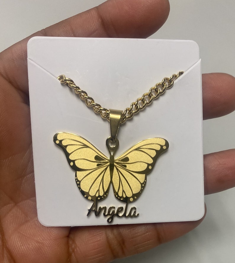 Personalized Butterfly Necklace Etsy