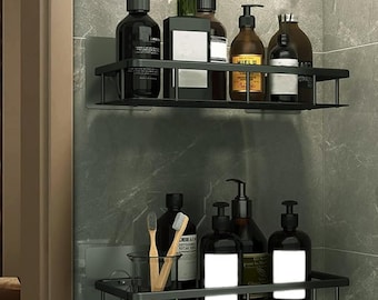 3X Self Adhesive Shower Shelf Bathroom Shower Wall Mounted Storage Organizer