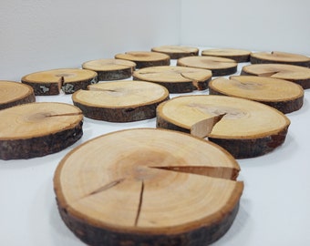 Plum wood slices Wood rings Wood discs Tree slices Rustic wood slices Wood rounds Wooden slices Wooden discs