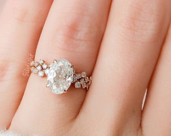 Set di fedi nuziali in Moissanite con taglio ovale da 2,50 carati per la sposa, fede nuziale in Moissanite abbinata, set di anelli regalo per anniversario, set di anelli di fidanzamento