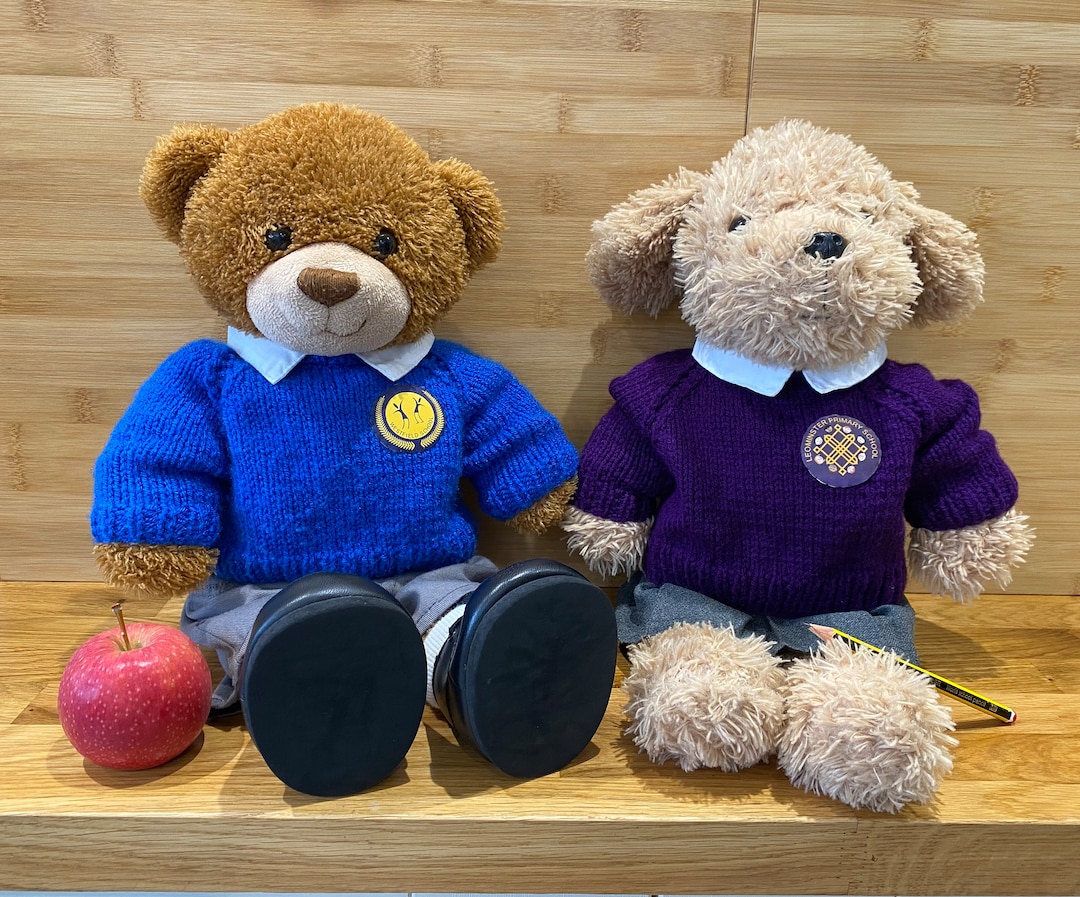Personalised School Uniform Teddy Bear Jumper Etsy