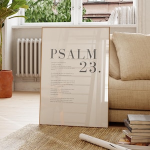 Psalm 23 – werset biblijny, wydruk, chrześcijańska sztuka ścienna (do pobrania w wersji cyfrowej)
