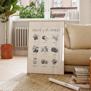 Galatians 5:22 Fruit of the Spirit Wall Art, Scripture Wall Art, Christian Home Decor, Vintage Scripture Print, Bible Verse Wall Art Print
