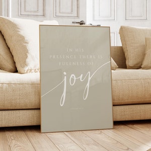 PSALM 16:11 Fullness Of Joy PRINT Minimalist Modern Bible Verse Print, Farmhouse Christian Sign, Minimal Scripture Print, Bible verse Print