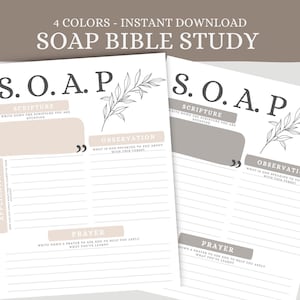 Printable SOAP Bible Study Template SOAP Study Method Bible Study Journal Digital SOAP Bible Printable Template Goodnote Bible Worksheet