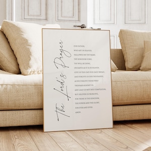 The Lord’s Prayer Wall Art Our Father Prayer Print Bible Verse Scripture Sign Wall Art Print For Christian Home Digital Download