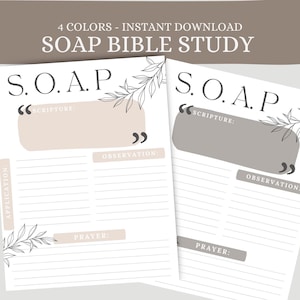 Modello di studio biblico SOAP stampabile Metodo di studio SOAP Diario di studio biblico Modello di studio biblico SOAP digitale Foglio di lavoro biblico Goodnote