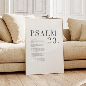 Psalm 23 Christian Wall Art Bible Verse Wall Art Minimalist Mural Printable Wall Art Trendy Apartment Decor Housewarming Gift wall art print