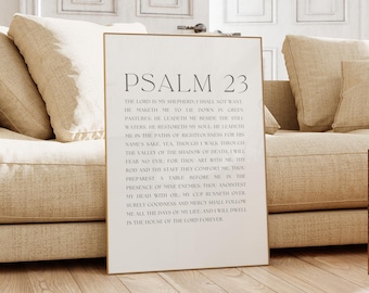 Psalm 23 Vintage Bible Verse Print: Christian Wall Decor (Digital Download)