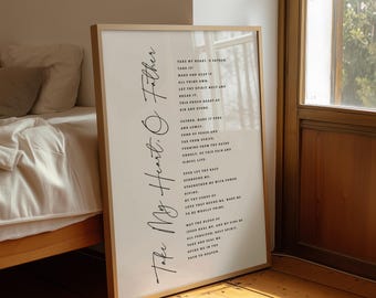 Take My Heart O Father Hymn Print, Minimalist Christian Wall Art, Christian Printable, Hymn Lyrics Decor, Hymn Print, Digital Download