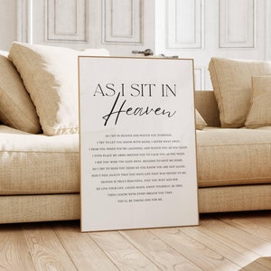 As I Sit In Heaven Print: Christian Poem, Memorial Gift (Digital Download)
