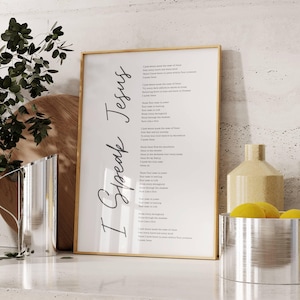 I Speak Jesus Lyric Printable, Christian Wall Decor, Praise Song Print
