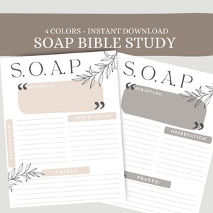 Modelo de estudo bíblico SOAP para imprimir, Método de estudo SOAP, Diário de estudo bíblico, Modelo digital SOAP para imprimir, Anotações de estudo bíblico