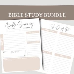 Bible Study Bundle | Digital Bible Template | Bible Summary | SOAP Journal | Faith Reflection | GoodNotes | Notability | Chapter Summary