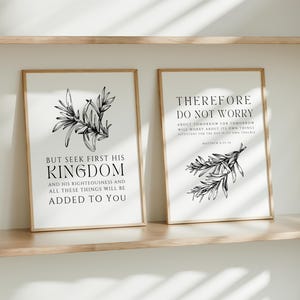 Set of 2 Matthew 6:33-34, But Seek First the Kingdom of God, Bible Verse Printable, Scripture Print, Bible Verse Print, Christian Wall Art