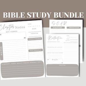 Bible Study BUNDLE Chapter Summary Template | Bible Study | Bible Template | Bible Summary | Reflection SOAP | Bible Notes | GoodNotes | PDF