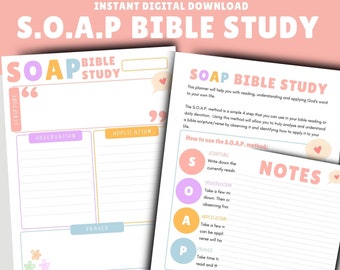 SOAP Bible Study Template: Printable Journal & Verse Mapping (PDF Download 8.5x11 in)