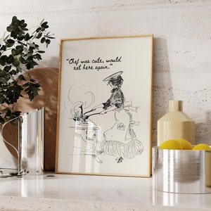 Aesthetic Kitchen Decor Cute Cooking Art Kitchen Wall Art Print Vintage Woman in Kitchen Art Chef Was Cute Print Digital Download 1 Print