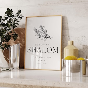 Jehovah Shalom , Printable christian wall art, Hebrew Names of God, El Roi Yahweh jireh Rapha Nissi Shalom, Scripture wall art