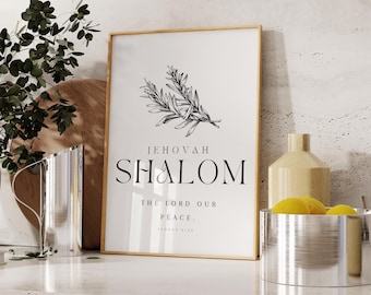 Jehovah Shalom Print, Hebrew Names of God, Scripture Wall Art (Digital Download)