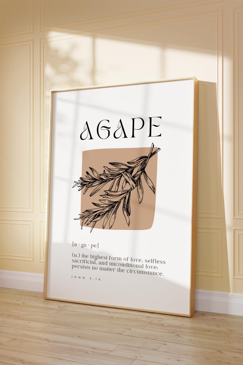 Set of 2 Agape & Grace Printable Wall Art Agape Print Grace Print ...