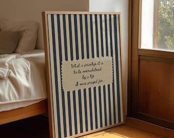 What a Privilege It Is Wall Art, Inspirational Life Quote Poster, Retro Striped Print, Gratitude Home Decor, Encouragement Gift