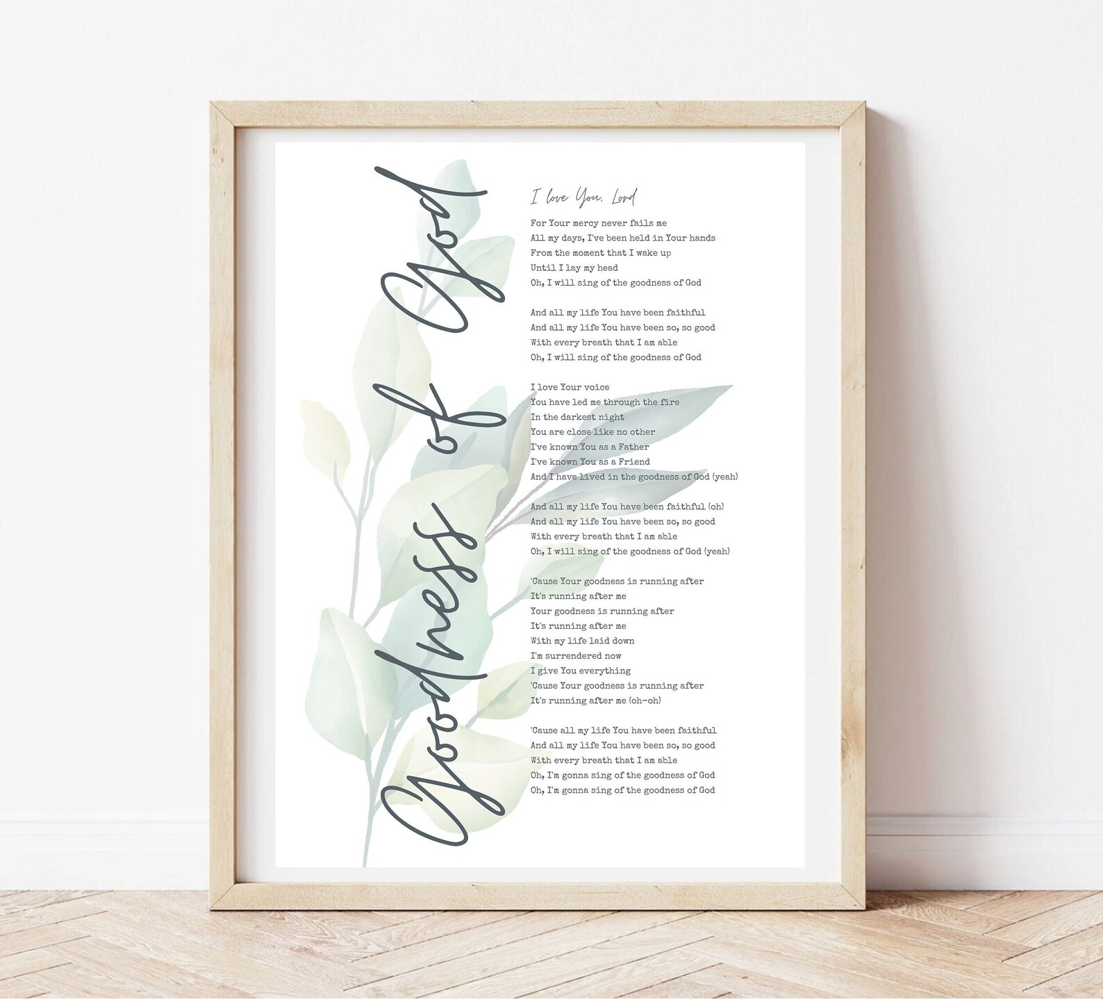 Goodness of God Printable Print Christian Wall Decor Praise Song Goodness of God Printable Print Christian Wall Decor Praise Song