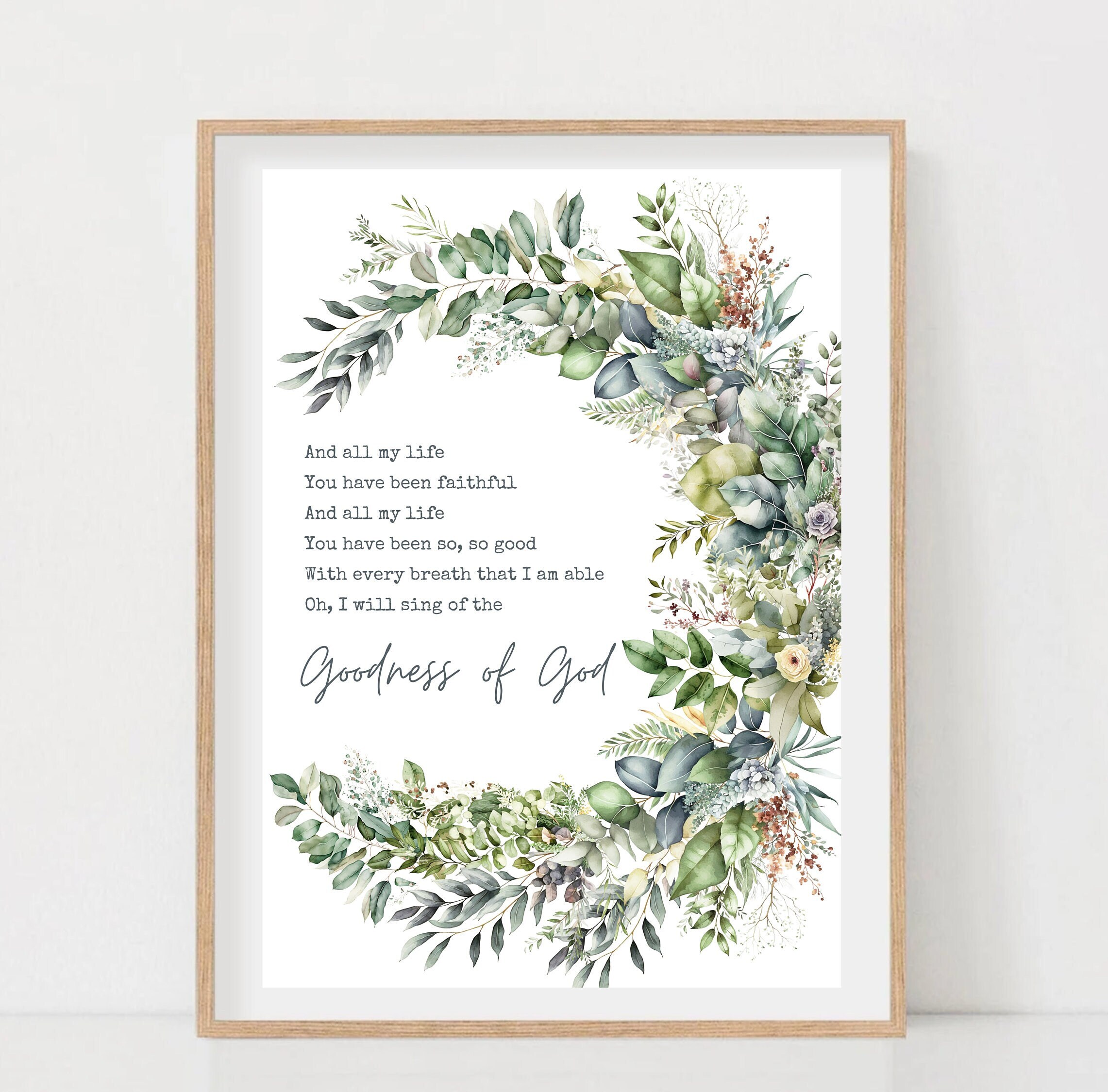 Goodness of God Lyric Printable Christian Wall Decor Praise Song Goodness of God Lyric Printable Christian Wall Decor Praise Song