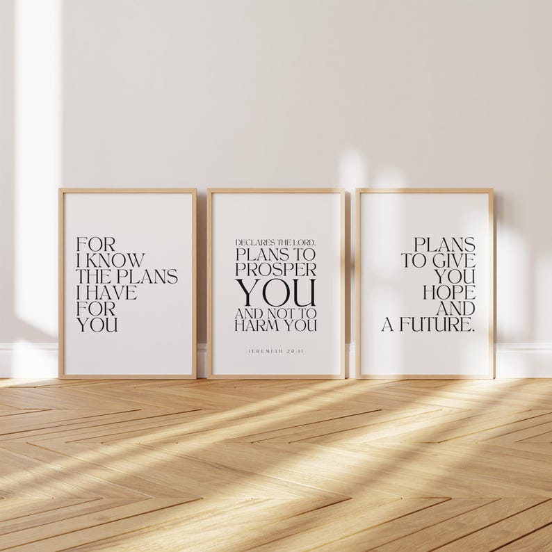Set of 3 Jeremiah 29:11 Printable Wall Art for I Know the Plans I Have ...