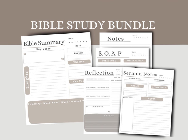 Digital Bible Study BUNDLE | Printable | Digital Bible Template | Bible ...