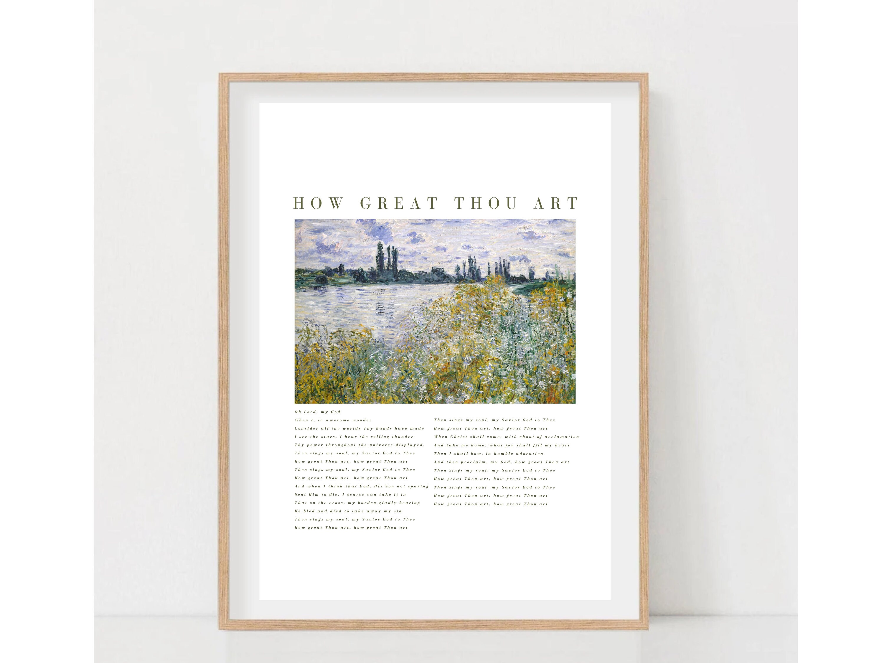 How Great Thou Art Printable Wall Decor, Christian Hymn Printable for ...