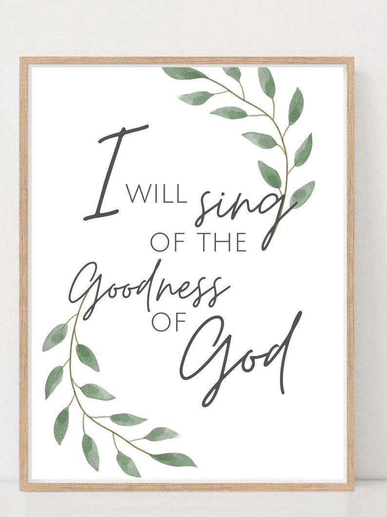 Goodness of God Lyric Printable, Christian Wall Decor, Praise Song ...