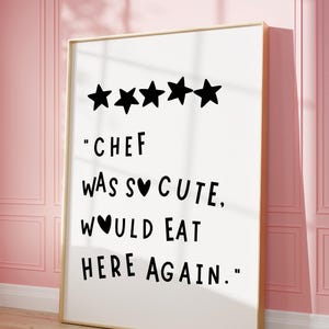 Trendy Aesthetic Kitchen Decor Cute Cooking Art Kitchen Wall Art Print Black Chef Art Print Kitchen Wall Decor Trendy Kitchen Art Print