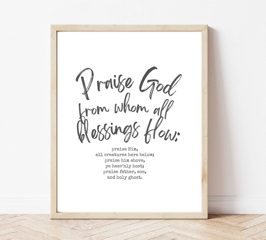 Praise God From Whom All Blessings Flow Doxology Printable Wall Art