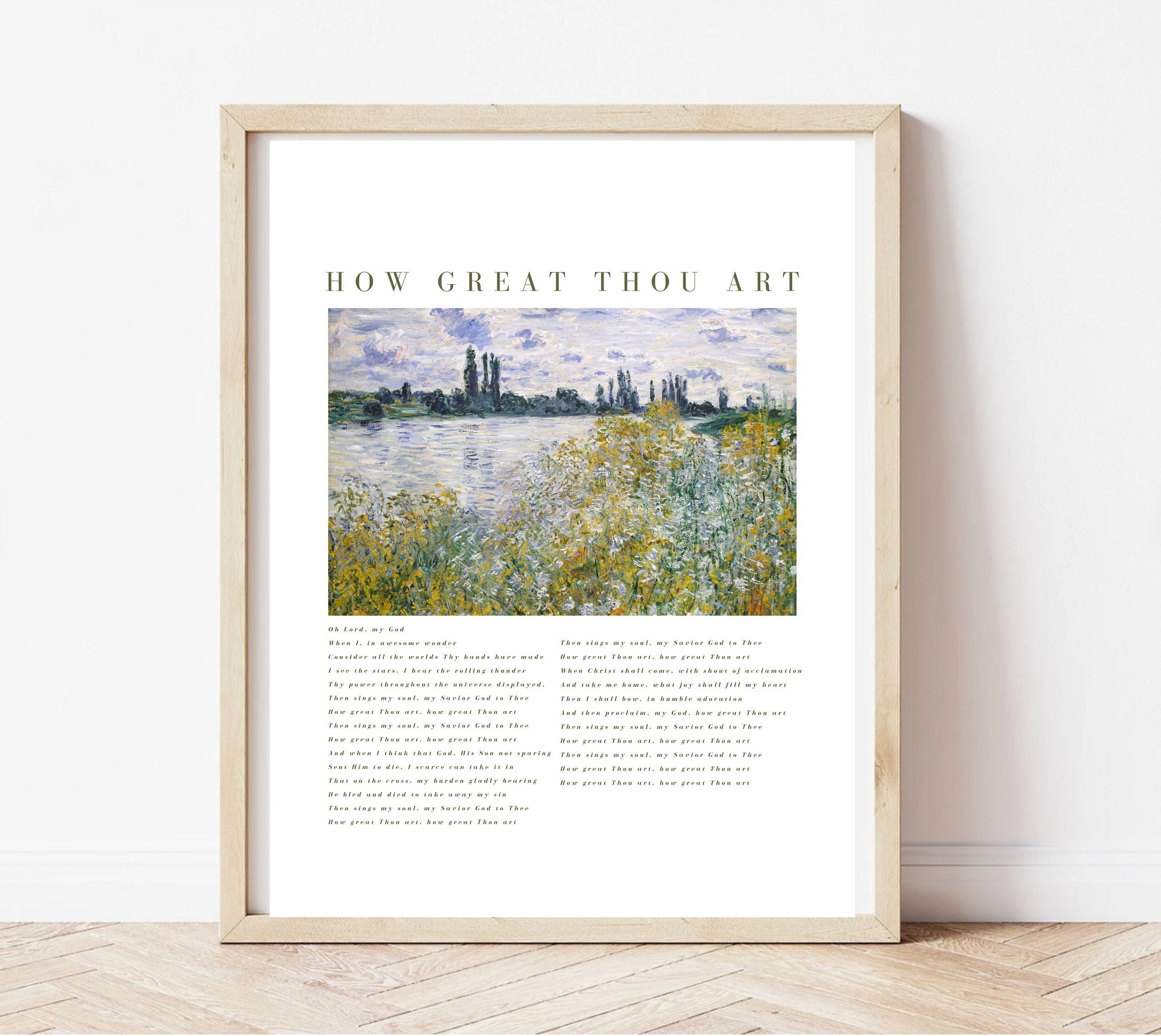 How Great Thou Art Printable Wall Decor, Christian Hymn Printable for ...