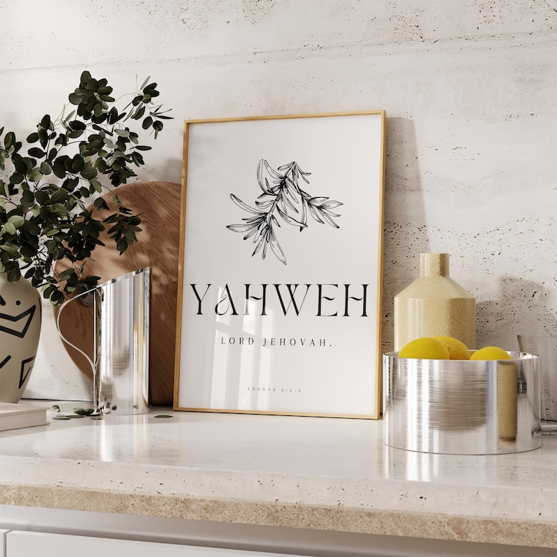 Set of 15 Hebrew Names of God Printable Christian Wall Art Hebrew Names ...