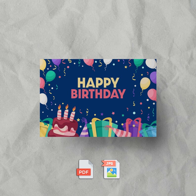 Birthday Card Digital Birthday Card Printable Birthday Card Etsy