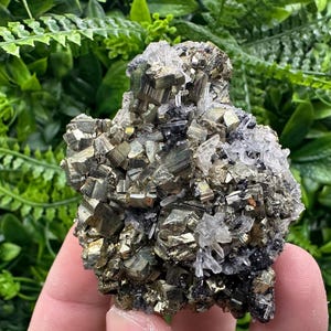 Stunning Rainbow Pyrite on Sphalerite,Quartz,from Borieva mine,Bulgaria,natural collection mineral specimen,pyrite cluster,Sphalerite,gift