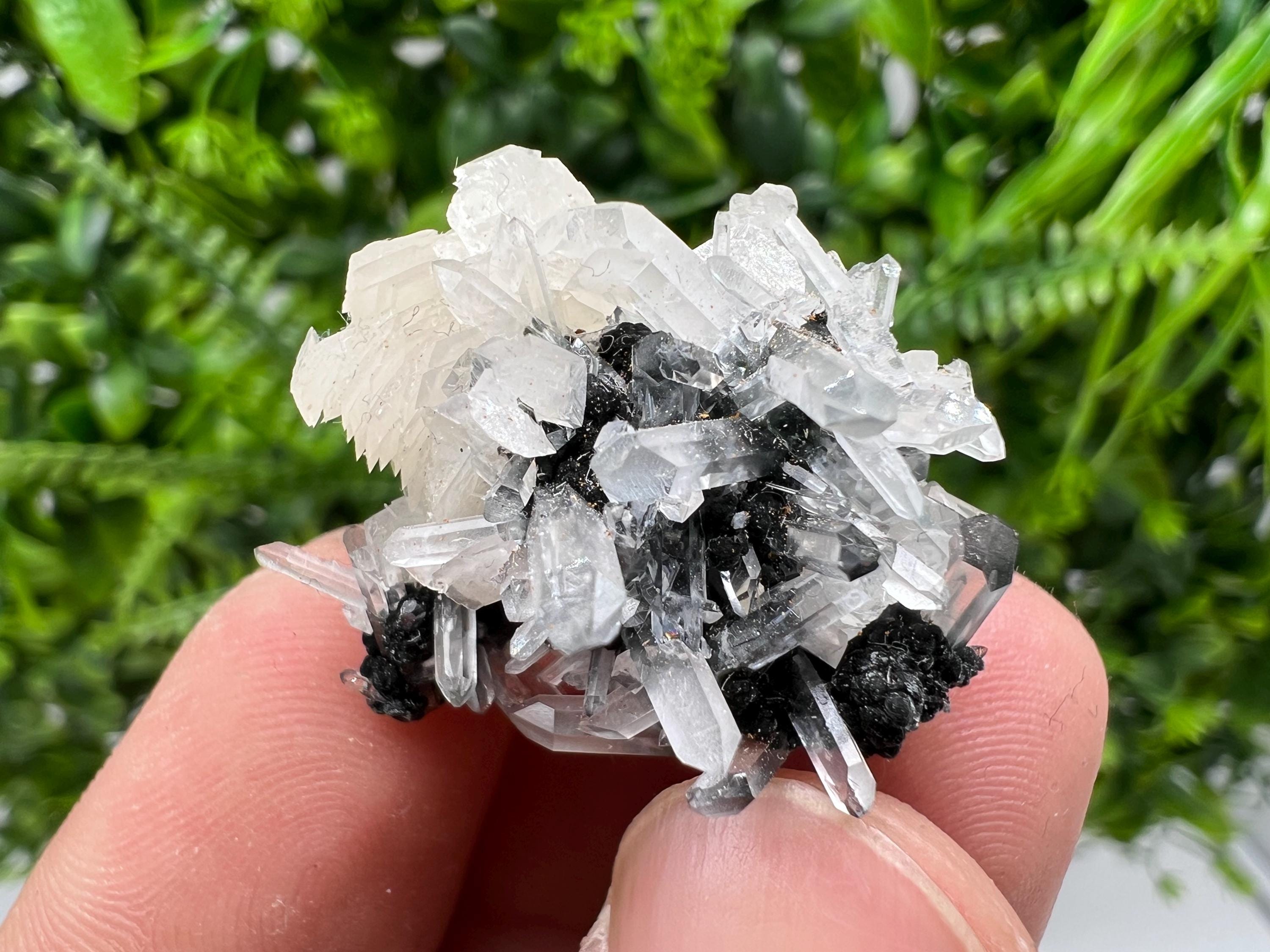 素晴らしい方解石とクォーツの白い閃亜鉛鉱、ブルガリア、ボリエヴァ