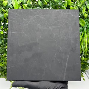 ONE(1) Original shungite TILLE20/20cm.from Russia(Karelia)Unpolished with rounded edges,Shungite Plate | Shungite Tille with certificate
