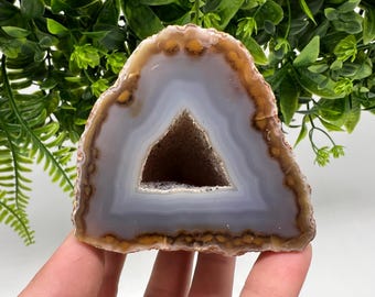 ブルーアゲートクォーツ、アゲートジオードスライス、天然水晶（249g