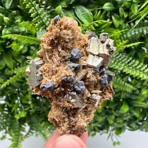 Stunning Galena,Pyrite on Quartz whit iron oxide,Calcite,from Borieva mine,Madan,Bulgaria,natural,collection mineral specimen,home decor