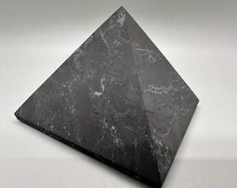 Shungite Pyramid 7cm.Shungite Crystal Pyramid,Healing Crystal,Highly Energeti Metaphysical,EMF Protection,NOT Polished Pyramid,5G Protection